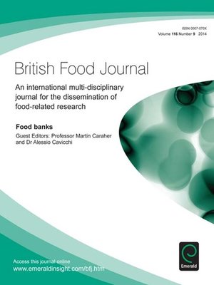 cover image of British Food Journal, Volume 116, Issue 9